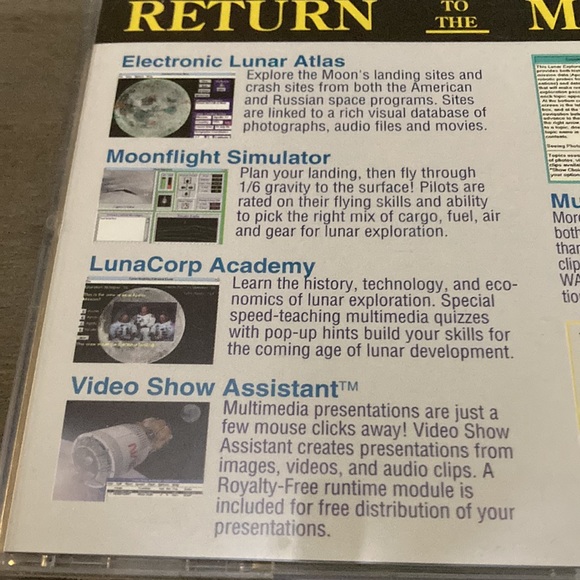 CD-ROM RETURN TO THE MOON: Lunar Eclipse Software. Multimedia DataBank - Picture 3 of 6